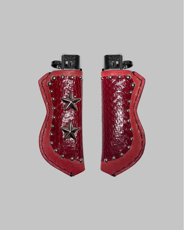 Double Star Leather Lighter Holder [Red]