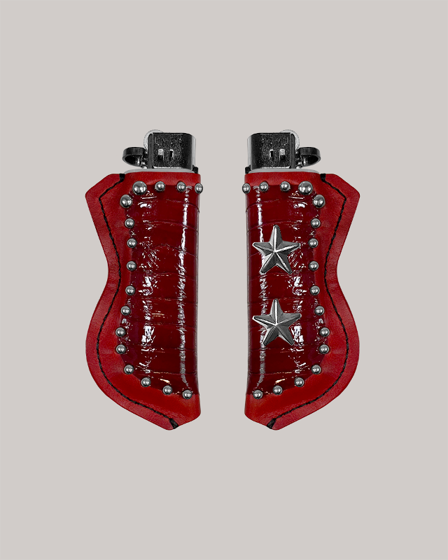 Double Star Leather Lighter Holder [Red]
